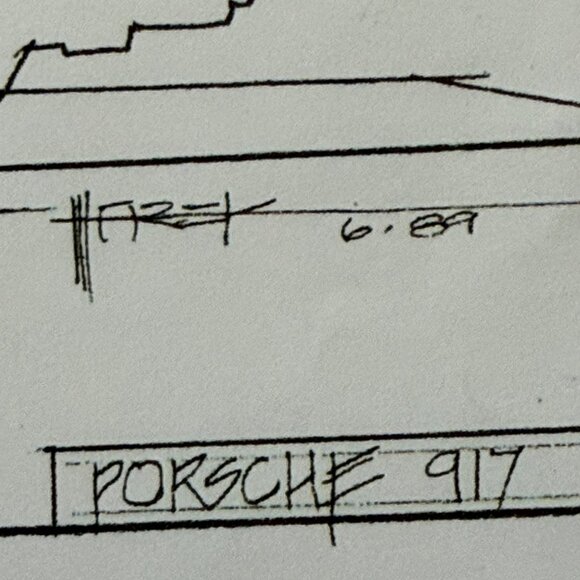 Porsche Racer Car Drawing from the 80's - Copy - Picture 8 of 8